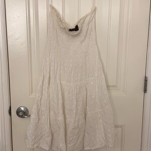 Speed Control White Strapless Dress